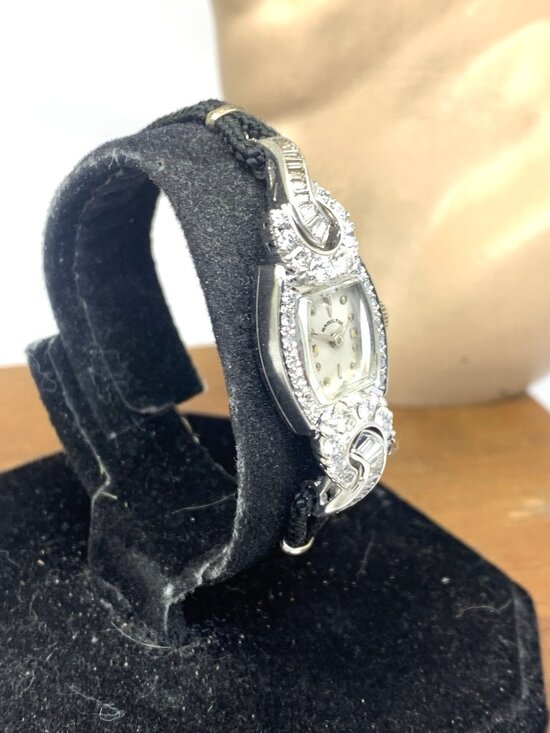 Hamilton Women\'s Watch Platinum Case Diamond Art Deco 757 Mechanical Petite 14mm main image 4
